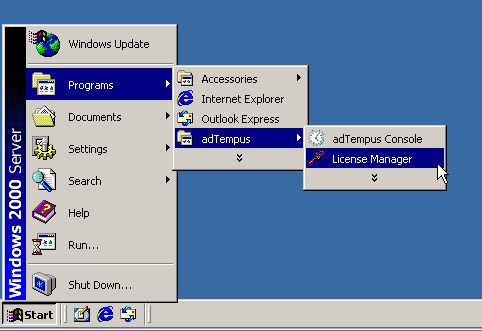 Image showing how to run the License Manager software